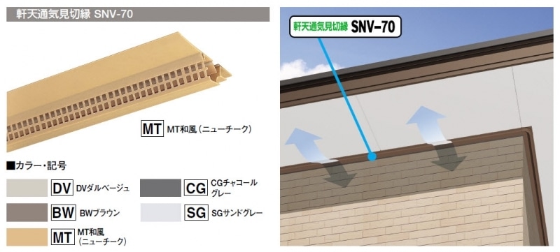 軒天通気見切縁SNV-70(5mm用) - 建築金物通販の加藤金物