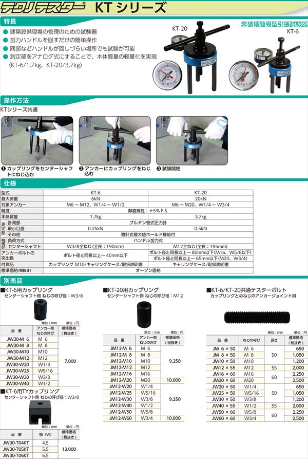 テクノテスターKTシリーズ 非破壊簡易型引張試験器 | 建築金物通販の加藤金物