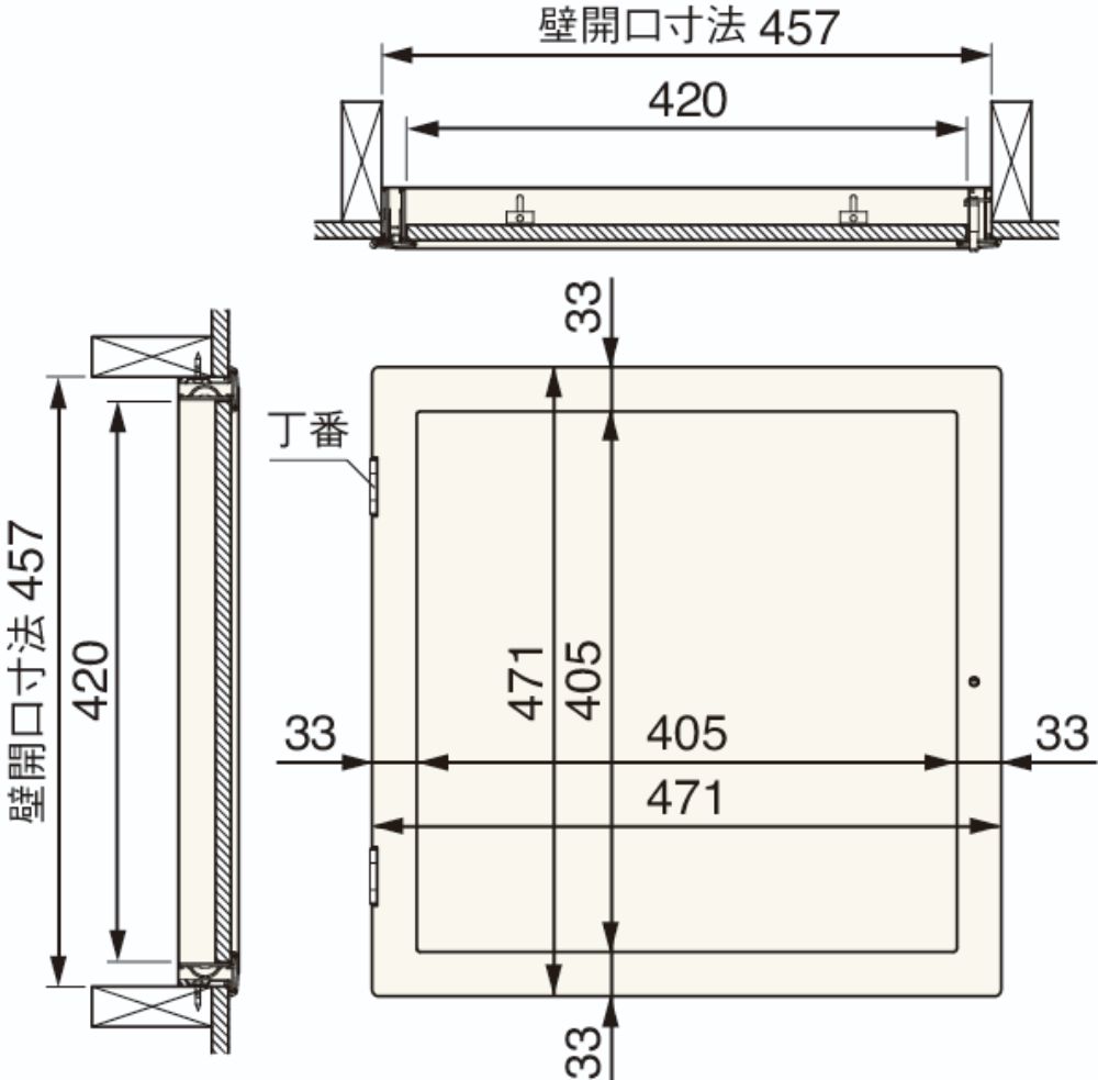 高気密型壁点検口 標準タイプ | 建築金物通販の加藤金物