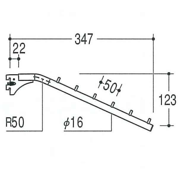Rフェイスアウト傾斜ハンガー16φ