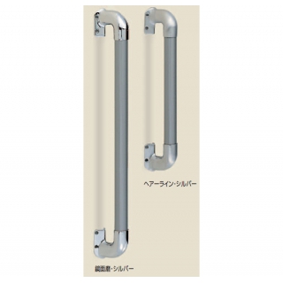 ステンレス出隅二点手すり (ステンレスパイプ樹脂コーティング+ステンレス/A4×40)