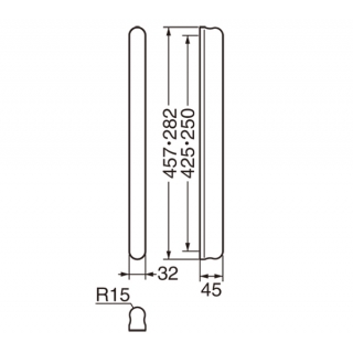 コーラス取手 片面用(自然木) 標準扉厚 30mm～41mm メン