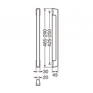 エチュード取手 両面用(自然木/M6×65) 標準扉厚 30mm～41mm