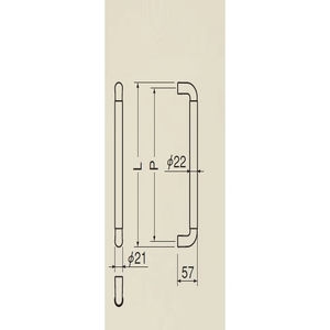 デュエット取手　両面用(自然木+アルミ/M6×75)　標準扉厚 33mm～42mm