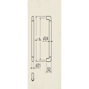 ミロ取手　両面用(自然木+亜鉛合金/M6×75)　標準扉厚 35mm～42mm