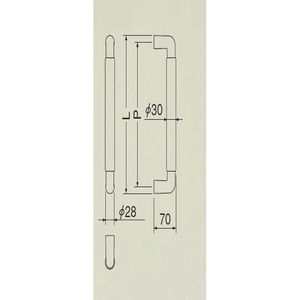 ビッグミロ取手　両面用(自然木+亜鉛合金/M6×80)標準扉厚 26mm～42mm