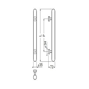 自然木カプセル取手　両面用(自然木+真チュウ/M8×60)　標準扉厚 27mm～41mm