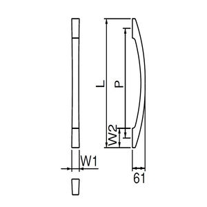 自然木弓形取手　両面用(自然木+真チュウ/M8×70)　標準扉厚 24mm～45mm