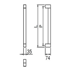 自然木角棒取手　両面用(自然木+真チュウ/M8×65)　標準扉厚 24mm～45mm