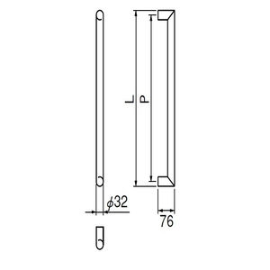 クール取手　両面用(ステンレス/M8×70)　標準扉厚 10mm～50mm