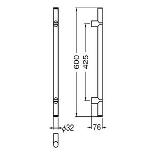 アルピナ取手　両面用(積層+真チュウ/M8×60)　標準扉厚 33mm～41mm