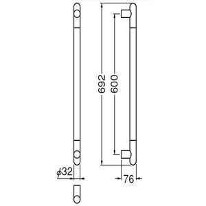 シート巻き取手　両面用(ステンレス+樹脂/M8×60)　標準扉厚 30m～41mm