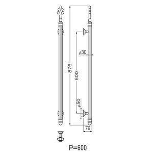 パラディ取手両面用(真チュウ/M8×70)　標準扉厚 31mm～42mm