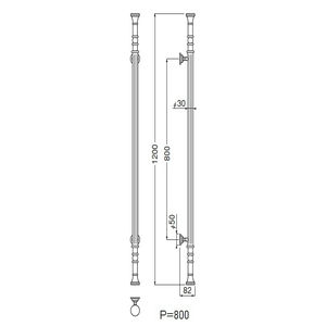 グリム取手両面用(真チュウ/M8×70)　標準扉厚 31mm～42mm