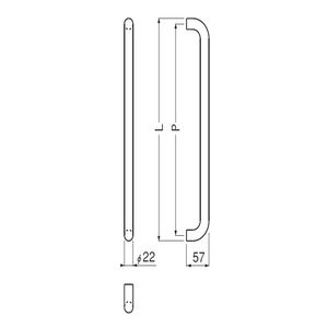 ステン丸棒取手 両面用(ステンレス/M6×70)　標準扉厚 23mm～56mm