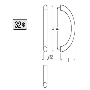 ドーナツ取手　両面用(真チュウ/M8×70)　標準扉厚 15mm～49mm