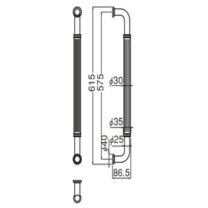 シャイヨ取手　両面用(真チュウ/M6×80)標準扉厚 10mm～47mm