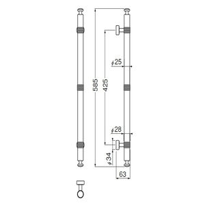 ベルナール取手 両面用(真チュウ/M8×60)　標準扉厚 27mm～41mm