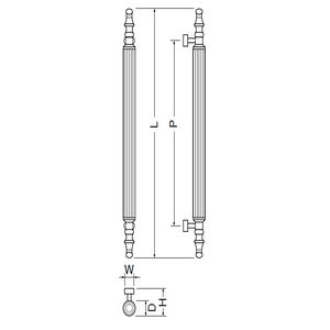 オリエント取手 両面用(真チュウ/M8×60)　標準扉厚 27mm～41mm