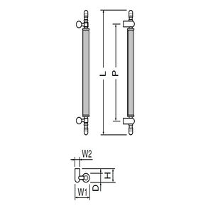 モンマルトル取手 両面用(真チュウ/M6×60)　標準扉厚 33mm～45mm