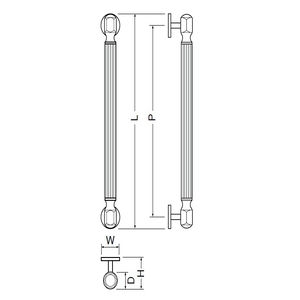 バイロン取手 両面用(真チュウ/M6×70)　標準扉厚 23mm～41mm