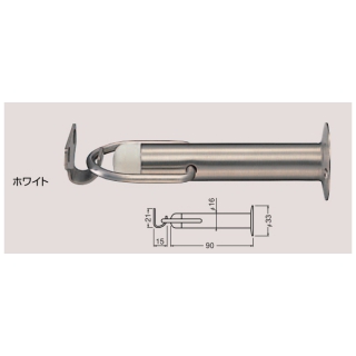 アオリ止メ付パワーキャノン戸当り(真チュウ+軟質樹脂/3.1×22, 3.1×16)