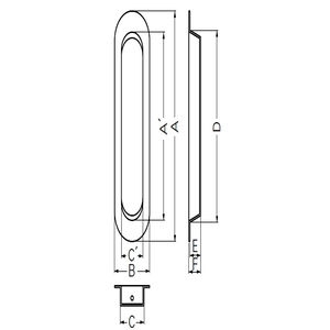 ステンプレーン戸引手(ステンレス/2×16)