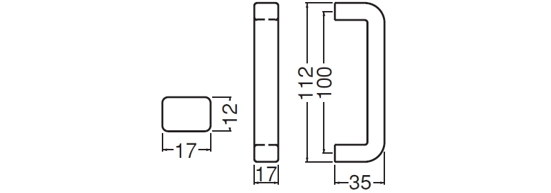 角形取手 両面用(亜鉛合金/ナベ○M4×65)