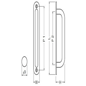 ステン9φ丸棒座付取手(ステンレス/3.1×22)