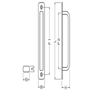 ステン角形座付取手(ステンレス/3.1×22)