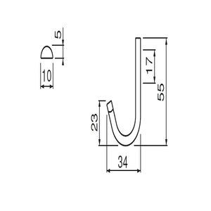 ステン半丸J形フック(ステンレス/3.1×22)