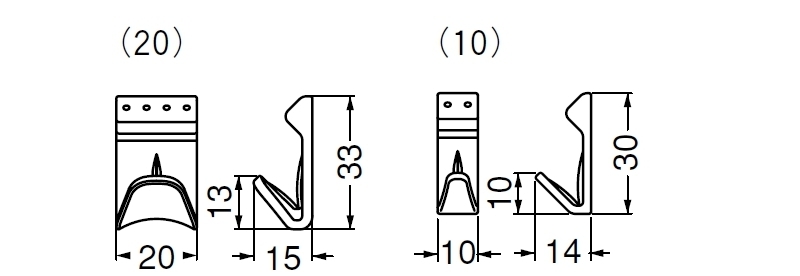 ラインフック(ポリカーボネート)Uピンタイプ