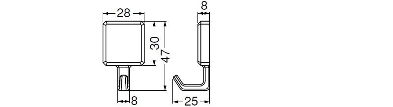 eフックA形(ABS)簡単にっ!はがせる粘着タイプ どこでもBASE