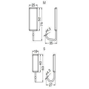 eフックJ形(ABS+ステンレス)マグネットタイプ どこでもBASE