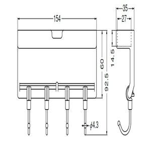 スライドフック小物入れ付(ABS+ステンレス) マグネットタイプ どこでもBASE