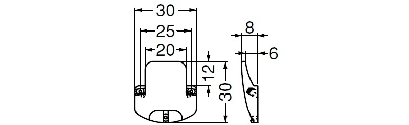 フラット額吊(ABS/ステンレス釘φ1.3×25) Iピンタイプ