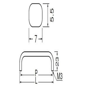 ステン角100番ハンドル(ステンレス/ISO3×28)