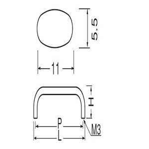 ステンダエンハンドル細形(ステンレス/ISO3×28)