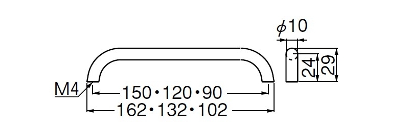 ノエルハンドル(真チュウ/ISO4×28)