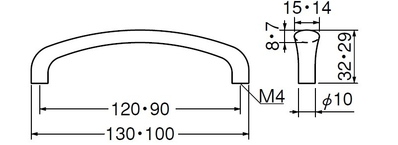 インスパイアハンドル(亜鉛合金/ISO4×28)