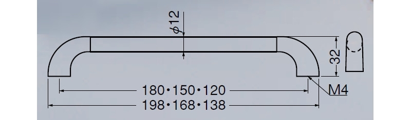 自然木ユニバーサルハンドル(自然木+亜鉛合金/ISO4×28)