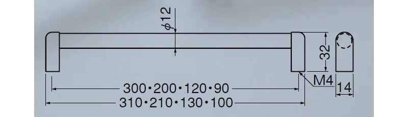 リバティーハンドル(ステンレス+亜鉛合金/ISO4×28)