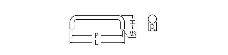 ダイカスト100番丸棒ハンドル(亜鉛合金/ISO3×28)