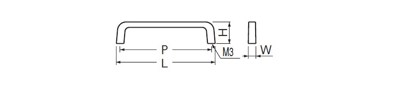 ダイカスト 角100番ハンドル(亜鉛合金/ISO3×28)