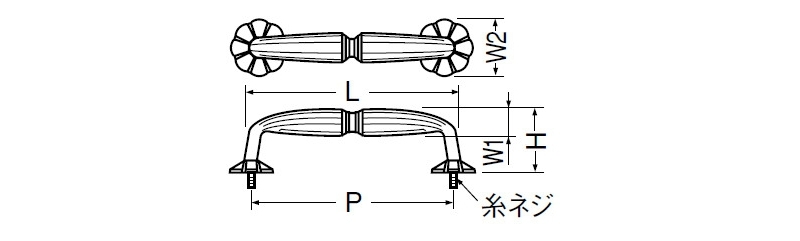 菊座ハンドル(亜鉛合金)