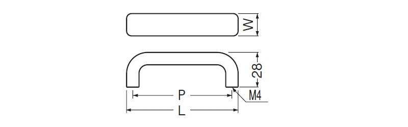 ウッド小判ハンドル(積層/ISO4×28)