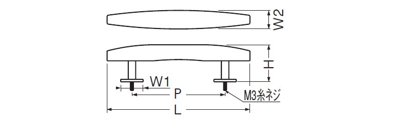 ウッド新水雷ハンドル(積層+真チュウ)