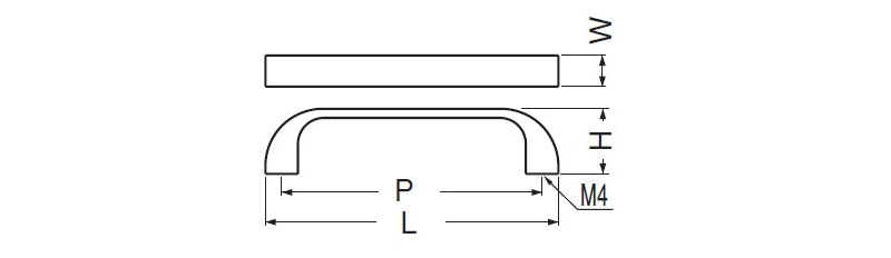 U形ハンドル(アルミ/ISO4×28)