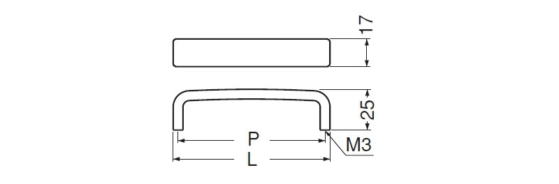 オフィスハンドル(アルミ/ISO3×28)