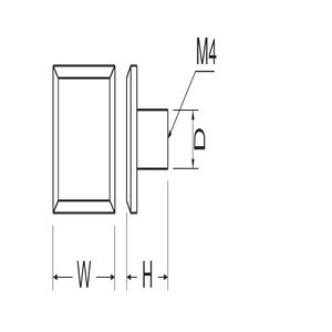 面取四角ツマミ(真チュウ/ISO4×28)